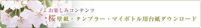お楽しみコンテンツ　桜壁紙・タンブラー台紙　ダウンロード