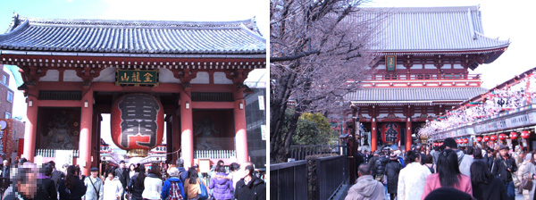 浅草雷門と浅草寺参道